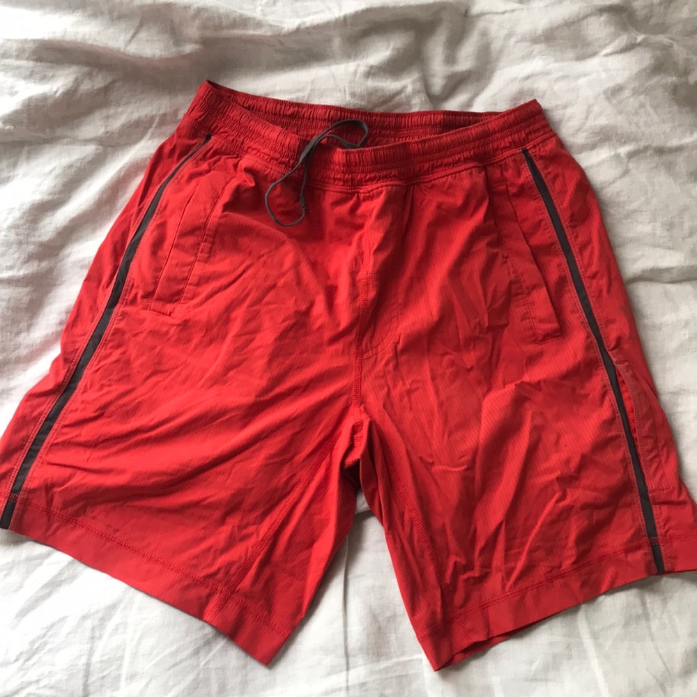 Red Lululemon shorts